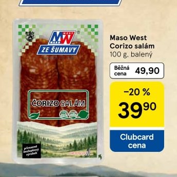 Maso West Corizo salám 100 g, balený
