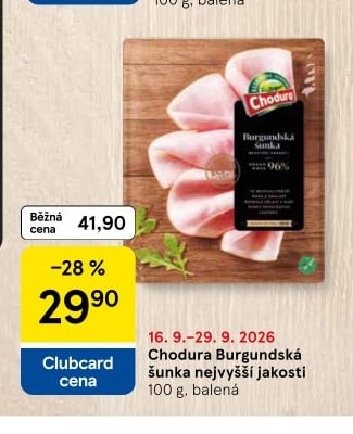 Chodura Burgundská šunka nejvyšší jakosti 100 g, balená