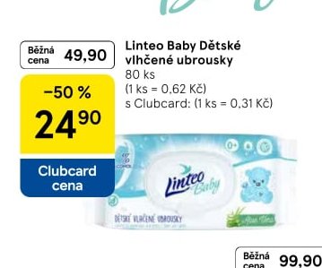 Linteo Baby Dětské vlhčené ubrousky 80 ks