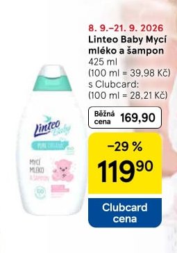 Linteo Baby Mycí mléko a šampon 425 ml