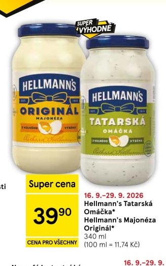 Hellmann's Majonéza Originál / Tatarská omáčka