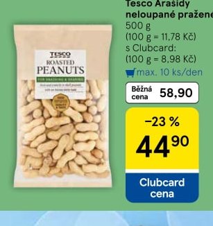 Tesco Arašídy neloupané pražené