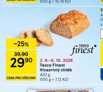 Tesco Finest Vícezrnný chléb