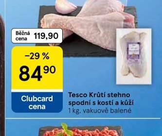 Tesco Krůtí stehno spodní s kostí a kůží 1 kg