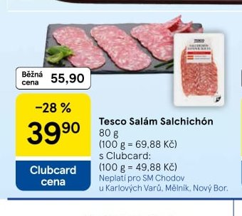 Tesco Salám Salchichón 80 g