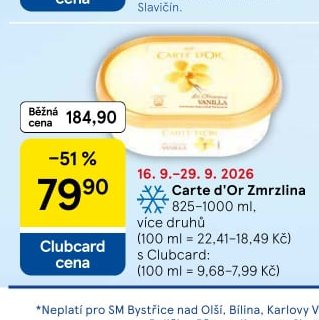 Carte D'Or Zmrzlina 825-1000 ml