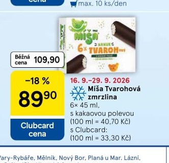 Míša Tvarohová zmrzlina 6x 45 ml