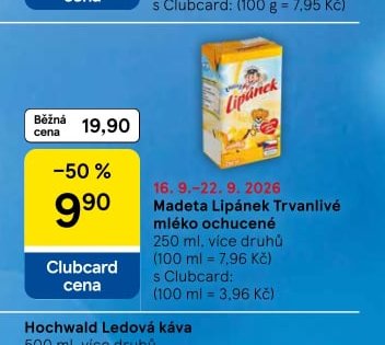 Madeta Lipánek Trvanlivé mléko ochucené