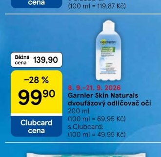 Garnier Skin Naturals dvoufázový odličovač očí 200 ml