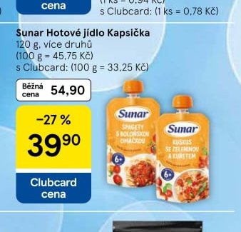 Sunar Hotové jídlo Kapsička 120 g