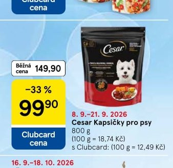 Cesar Kapsičky pro psy 800 g