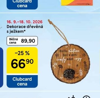 Dekorace dřevěná s ježkem