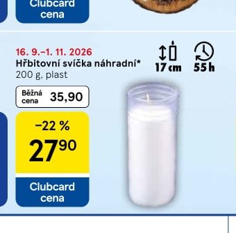 Hřbitovní svíčka náhradní 200 g