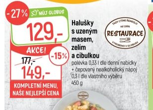 Halušky s uzeným masem, zelím - Globus aktualniletaky.eu