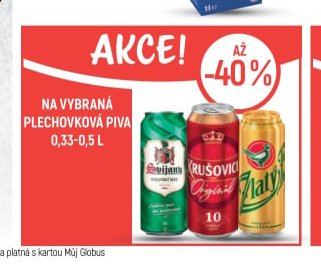 Svijany, Krušovice, Zlatý bažant (Plechovková piva) - Globus aktualniletaky.eu