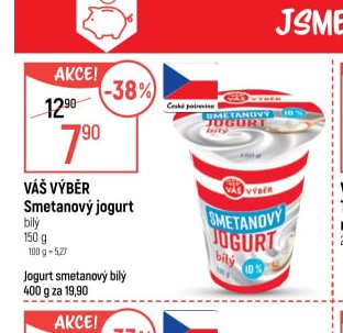 VÁŠ VÝBĚR Smetanový jogurt