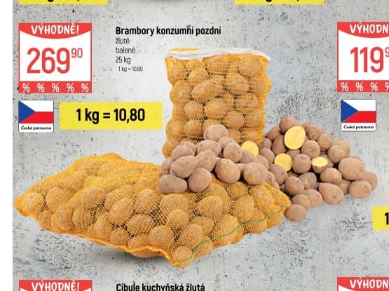 Brambory konzumní pozdní žluté - Globus aktualniletaky.eu