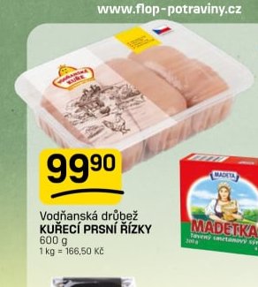 Vodňanská drůbež KUŘECÍ PRSNÍ ŘÍZKY 600 g