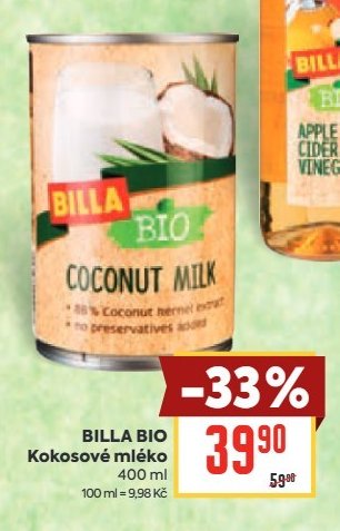 BILLA BIO Kokosové mléko