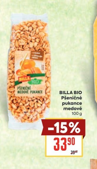BILLA BIO Pšeničné pukance medové