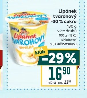Lipánek tvarohový -30 % cukru