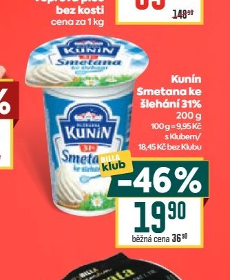 Kunín Smetana ke šlehání 31%