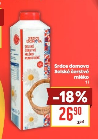 Srdce domova Selské čerstvé mléko