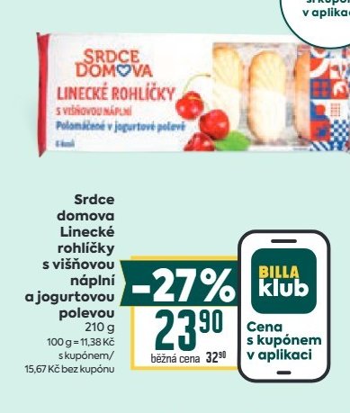 Srdce domova Linecké rohlíčky s višňovou náplní a jogurtovou polevou