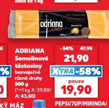 ADRIANA Semolinové těstoviny různé druhy 500 g - Kaufland aktualniletaky.eu