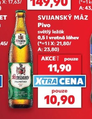 SVIJANSKÝ MÁZ Pivo světlý ležák 0,5 l vratná láhev - Kaufland aktualniletaky.eu