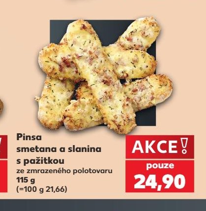 Pinsa smetana a slanina s pažitkou