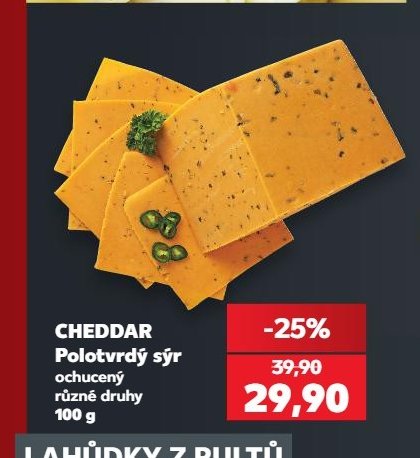 CHEDDAR Polotvrdý sýr