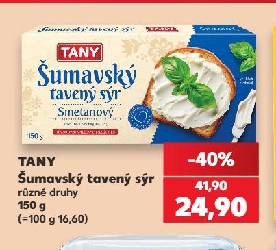 TANY Šumavský tavený sýr 150 g - Kaufland aktualniletaky.eu