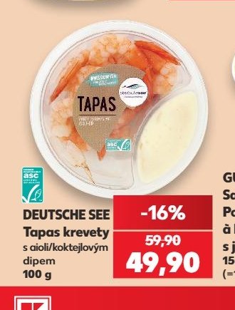 DEUTSCHE SEE Tapas krevety 100 g - Kaufland aktualniletaky.eu