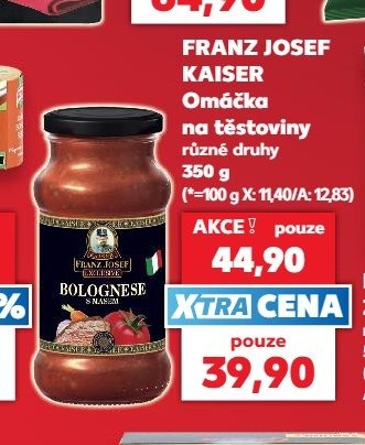 FRANZ JOSEF KAISER Omáčka na těstoviny různé druhy 350 g - Kaufland aktualniletaky.eu