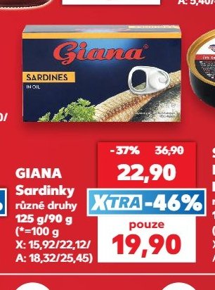 GIANA Sardinky různé druhy 125 g / 90 g - Kaufland aktualniletaky.eu