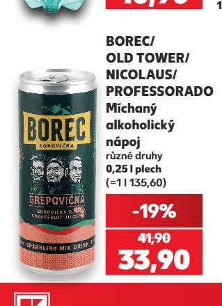 Borec/Old Tower/Nicolaus/Professor míchaný alkoholický nápoj - Kaufland aktualniletaky.eu