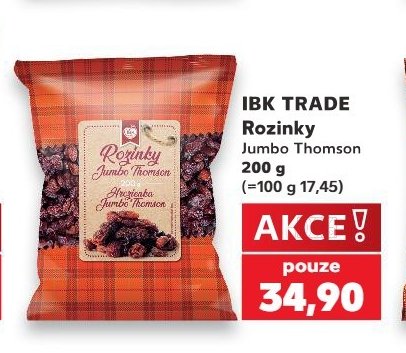 IBK TRADE Rozinky Jumbo Thomson 200 g - Kaufland aktualniletaky.eu