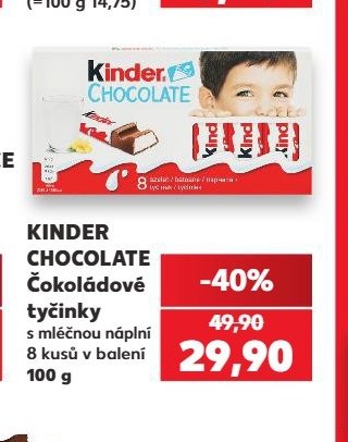 Kinder Chocolate Čokoládové tyčinky - Kaufland aktualniletaky.eu