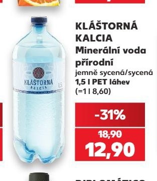 KLÁŠTORNÁ KALCIA Minerální voda přírodní