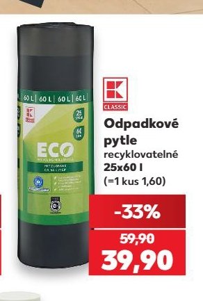 Odpadkové pytle recyklovatelné 25x60 l - Kaufland aktualniletaky.eu