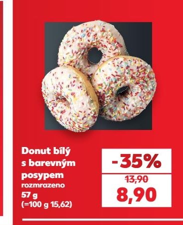 Donut bílý s barevným posypem - Kaufland aktualniletaky.eu