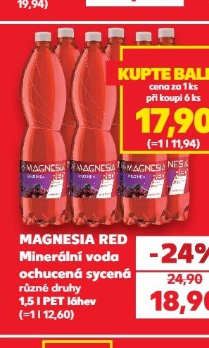 Magnesia Red Minerální voda ochucená sycená - Kaufland aktualniletaky.eu