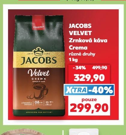 JACOBS VELVET Zrnková káva Crema - Kaufland aktualniletaky.eu
