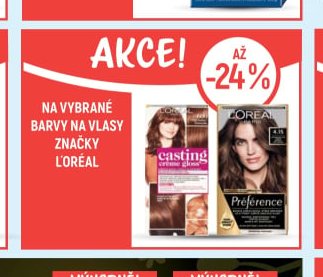 L'Oréal na vybrané barvy na vlasy