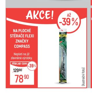 Ploché stěrače FLEXI značky COMPASS