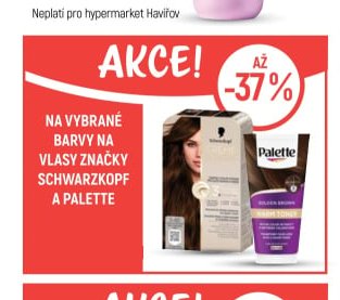 Na vybrané barvy na vlasy značky Schwarzkopf a Palette