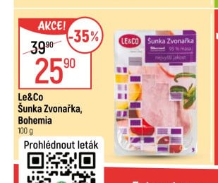 Le&Co Šunka Zvonařka, Bohemia 100 g