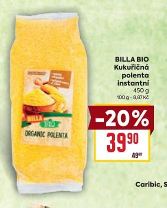 BILLA BIO Kukuřičná polenta instantní