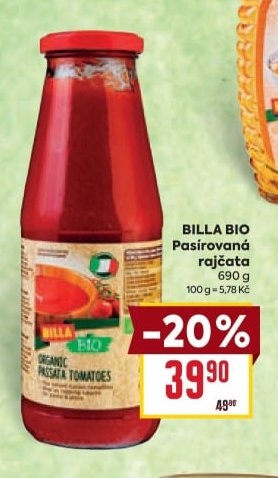 BILLA BIO Pasírovaná rajčata